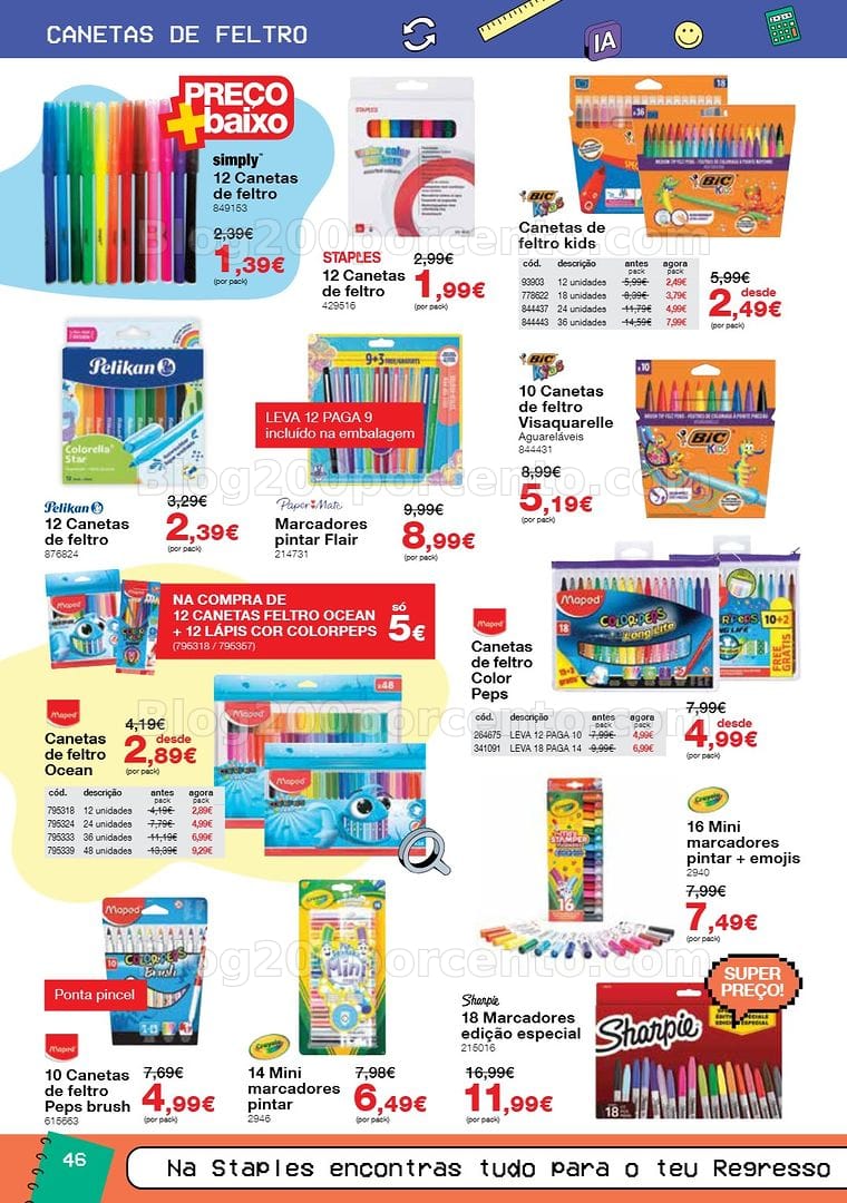 Antevisão Folheto STAPLES Regresso às Aulas Promoções de 17 agosto a 30 setembro